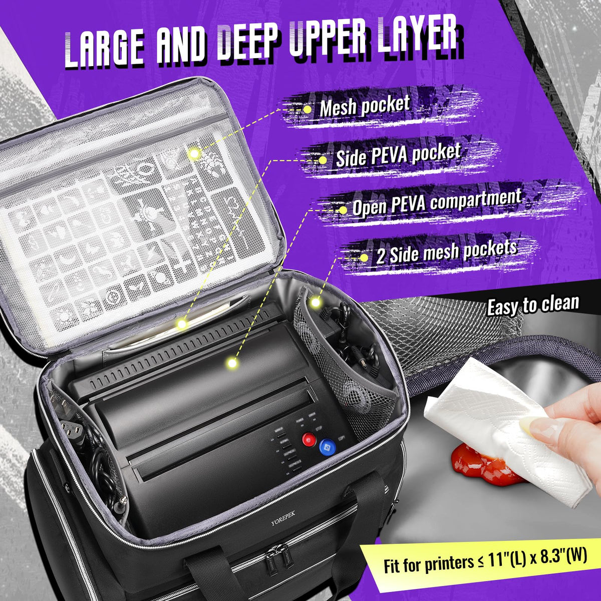 YOREPEK removable pouches with clear lids for quick ink organization