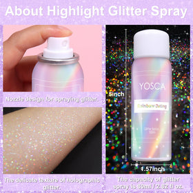 Yosca glitter highlighting shoulder with natural sparkle effect