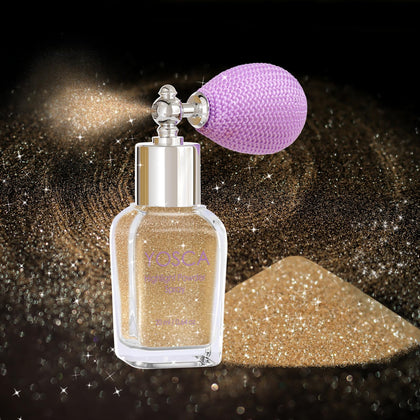 Yosca glass-style bottle front view showing elegant packaging and easy spray application