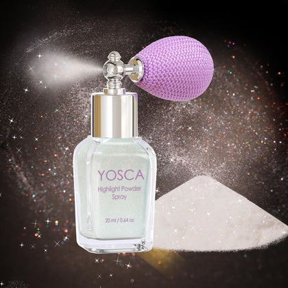 Yosca glass bottle front view showing elegant packaging and easy spray