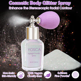 Yosca glitter texture close-up highlighting ultra-fine iridescent sparkle for visibility