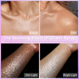 Yosca silver glitter on hair detail highlighting fine shimmer and non-clumping finish