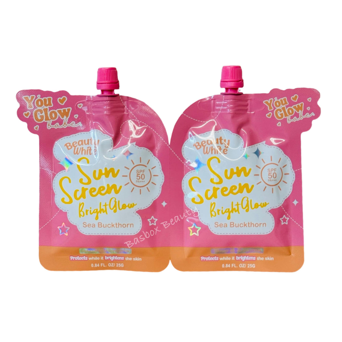You Glow Babe front packaging twin pack showing SPF 50 benefit