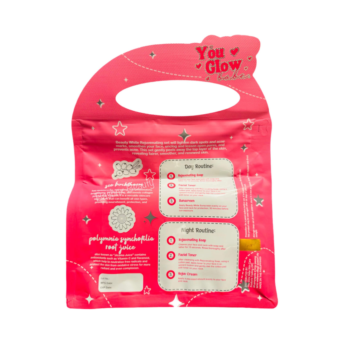 You Glow Babe set in a bathroom scene demonstrating simple morning routine