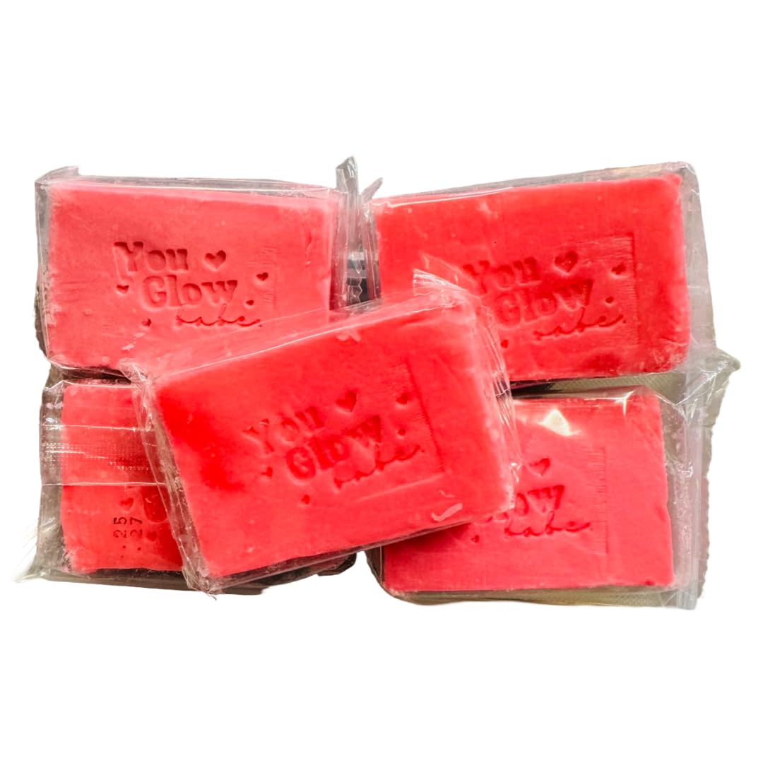 Generic You Glow Babe bars arranged in bathroom setting suggesting daily routine use