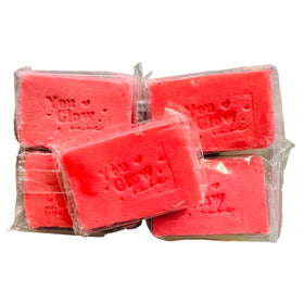 Generic You Glow Babe bars arranged in bathroom setting suggesting daily routine use
