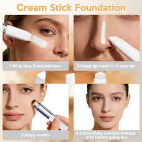 YOUGAANY applying product on cheek to show natural even coverage