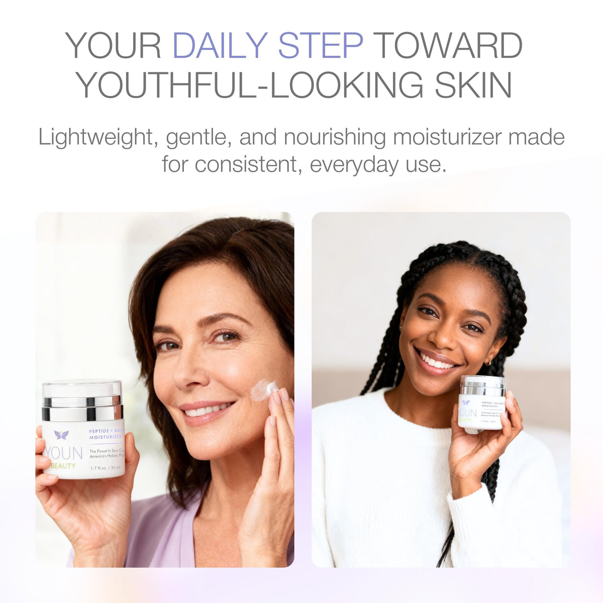 YOUN Beauty botanical sources flatlay with plant ingredients showing natural origins benefit