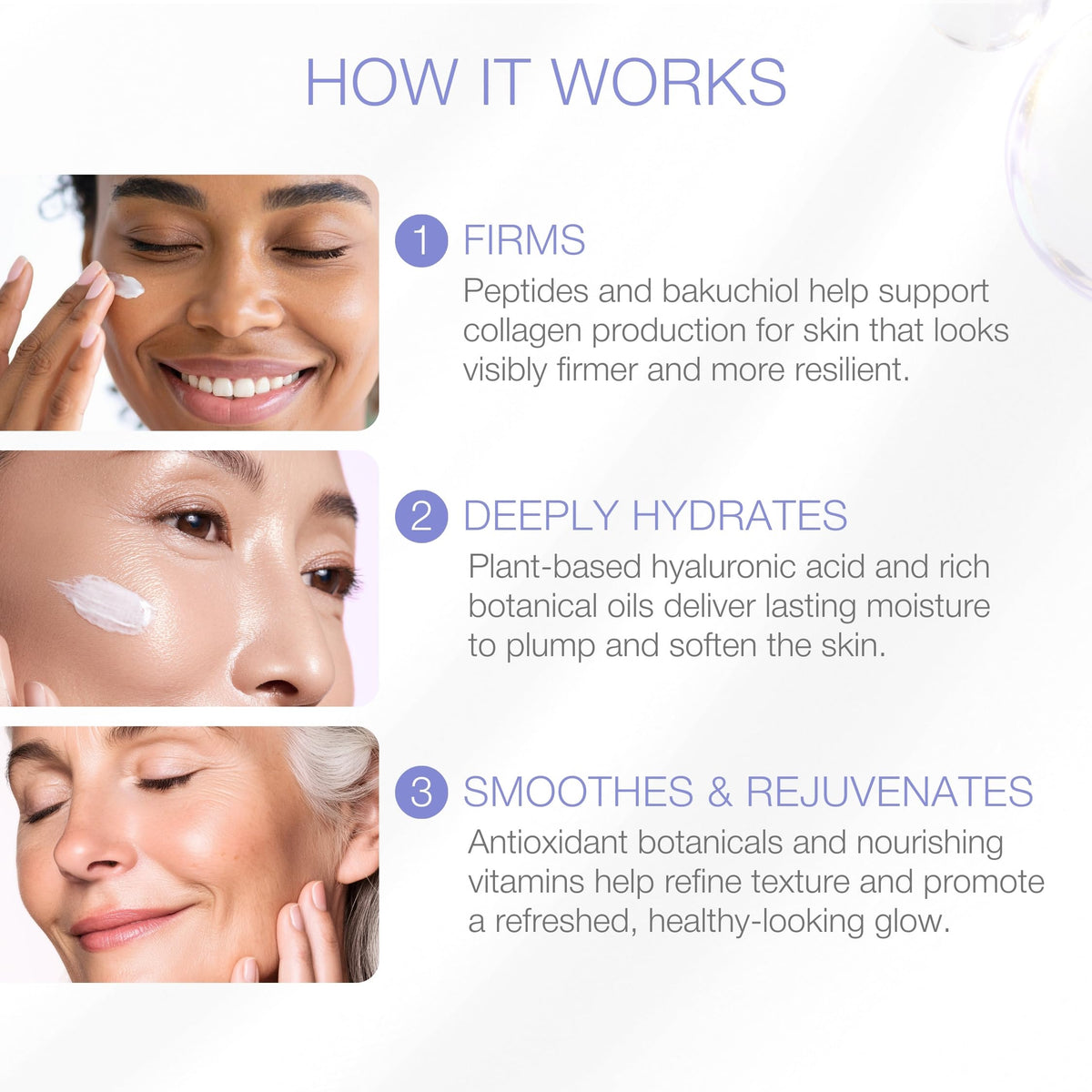 YOUN Beauty ingredients label highlighting bakuchiol and peptides for informed choices