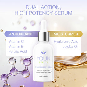 YOUN Beauty pipette dispensing a drop for precise, no-waste application