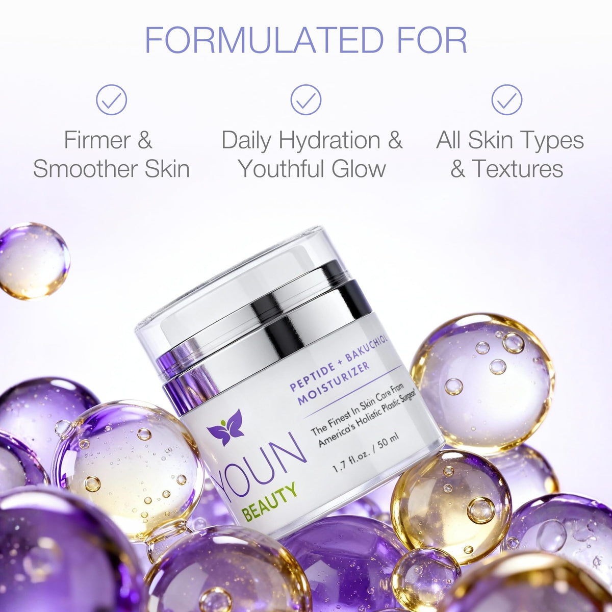 YOUN Beauty dispensing cream from jar to show easy application and controlled amount