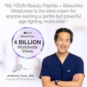 YOUN Beauty 50ml jar beside common items to show actual size and travel-friendly benefit