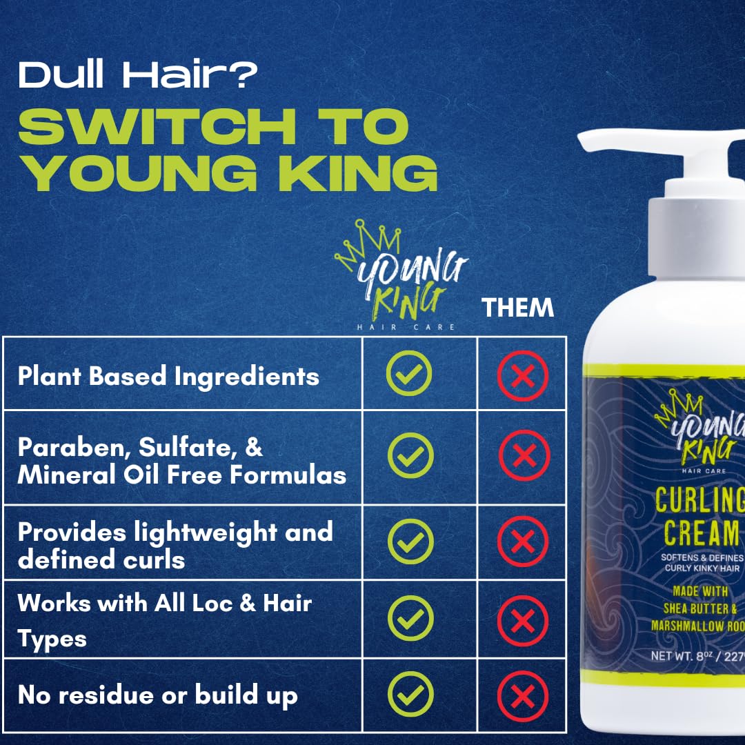 YOUNG KING HAIR CARE jar beside a ruler showing compact 8.02 oz size