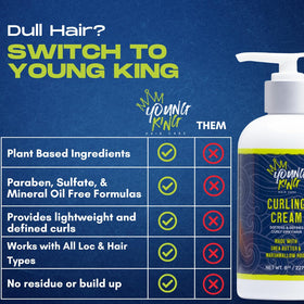 YOUNG KING HAIR CARE jar beside a ruler showing compact 8.02 oz size