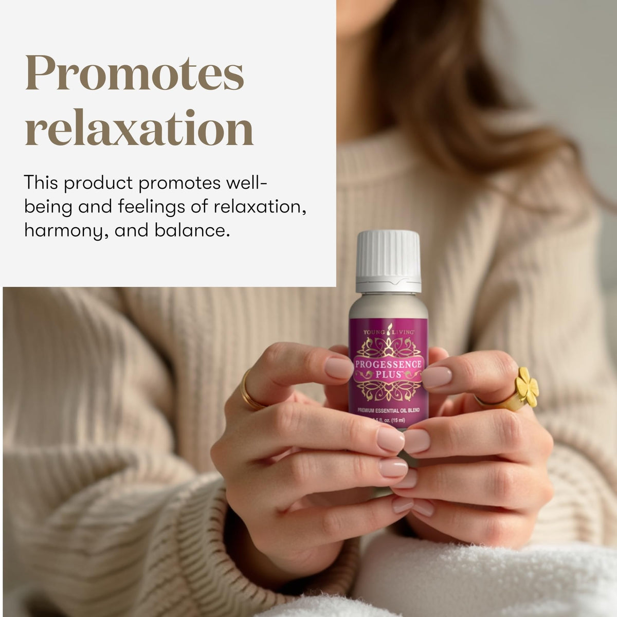 Young Living droplet of Progressence Serum texture showing lightweight absorption