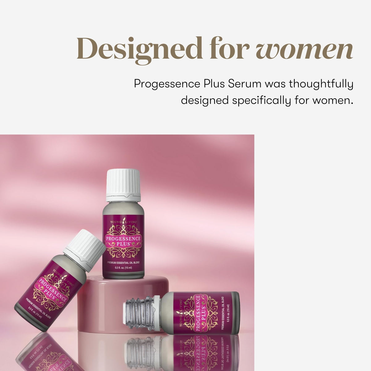 Young Living label close-up on Progressence Serum highlighting ingredient clarity