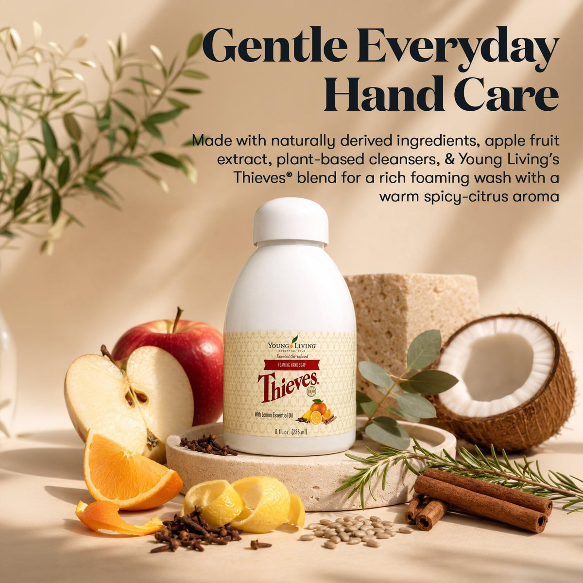 Young Living pump dispensing foam for quick, hygienic use