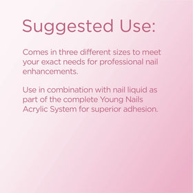 Young Nails 45g jar beside ruler showing size and professional supply convenience