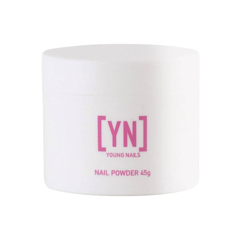 Young Nails clear jar front showing product label and clarity benefit