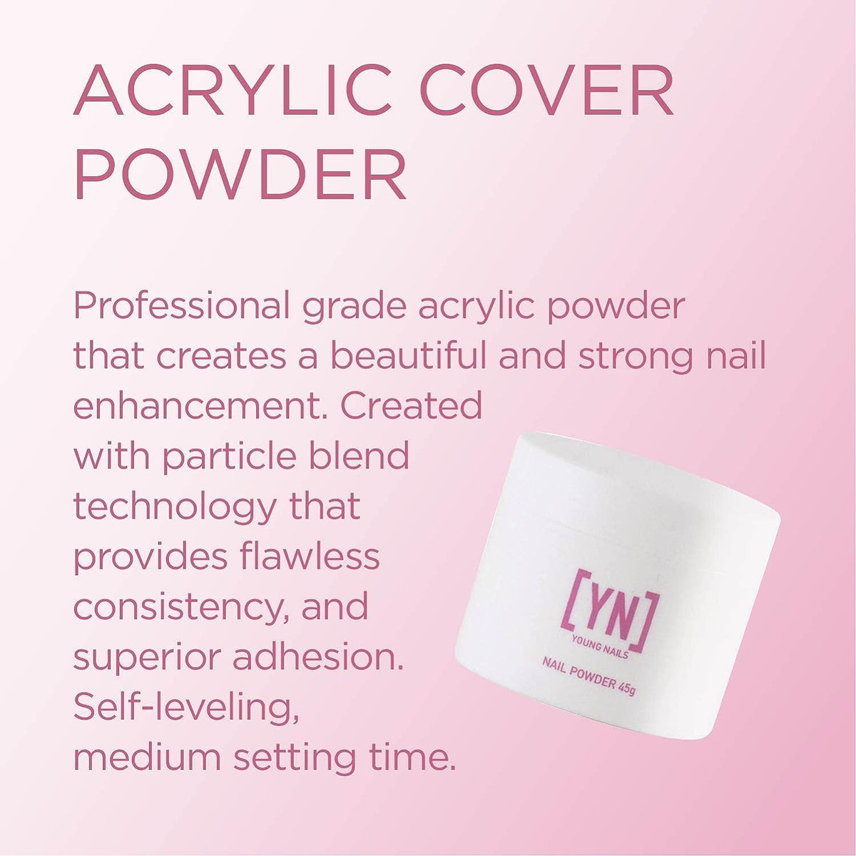 Young Nails Flamingo powder texture close-up demonstrating smooth consistency