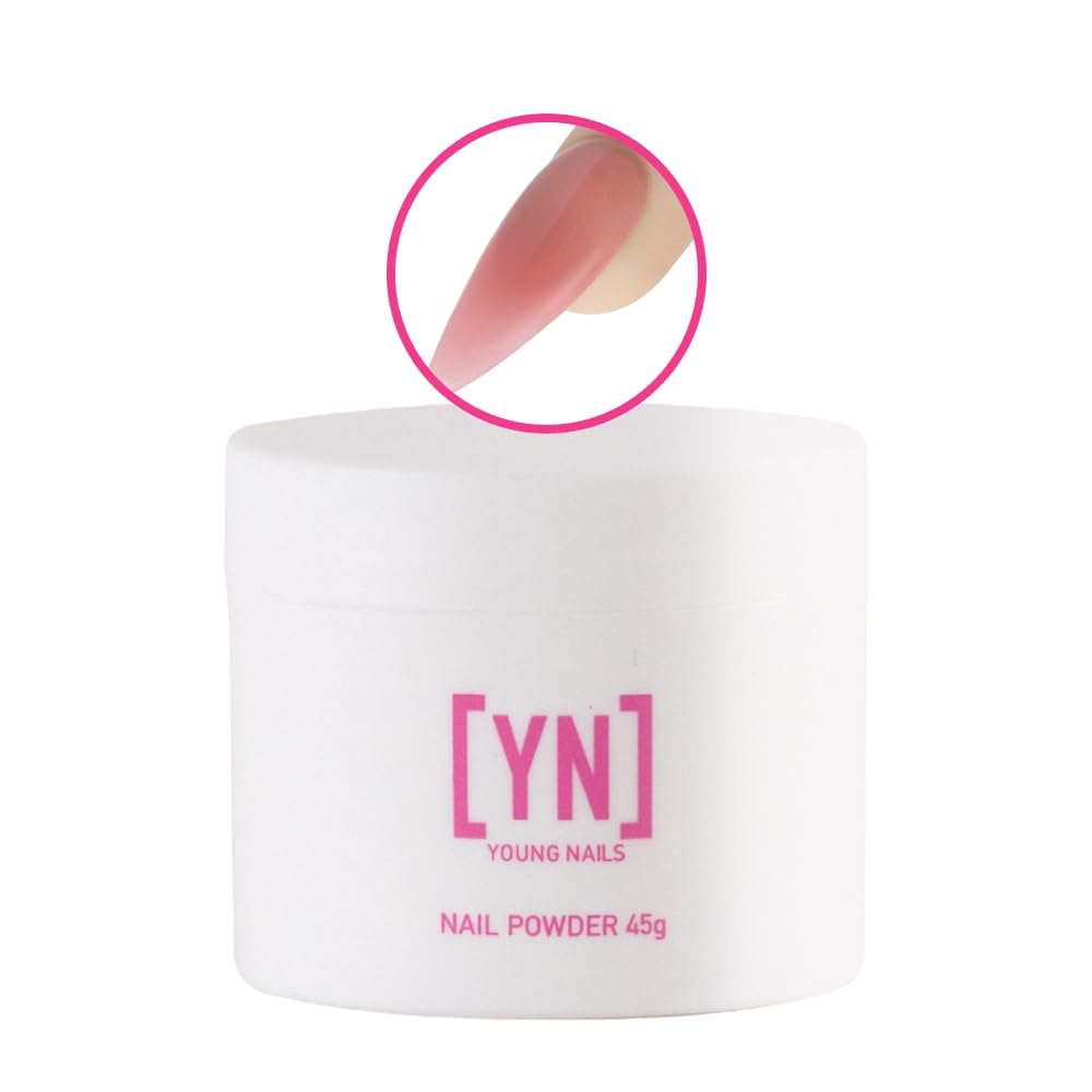 Young Nails Flamingo finished nails in lifestyle shot highlighting natural nude-pink finish