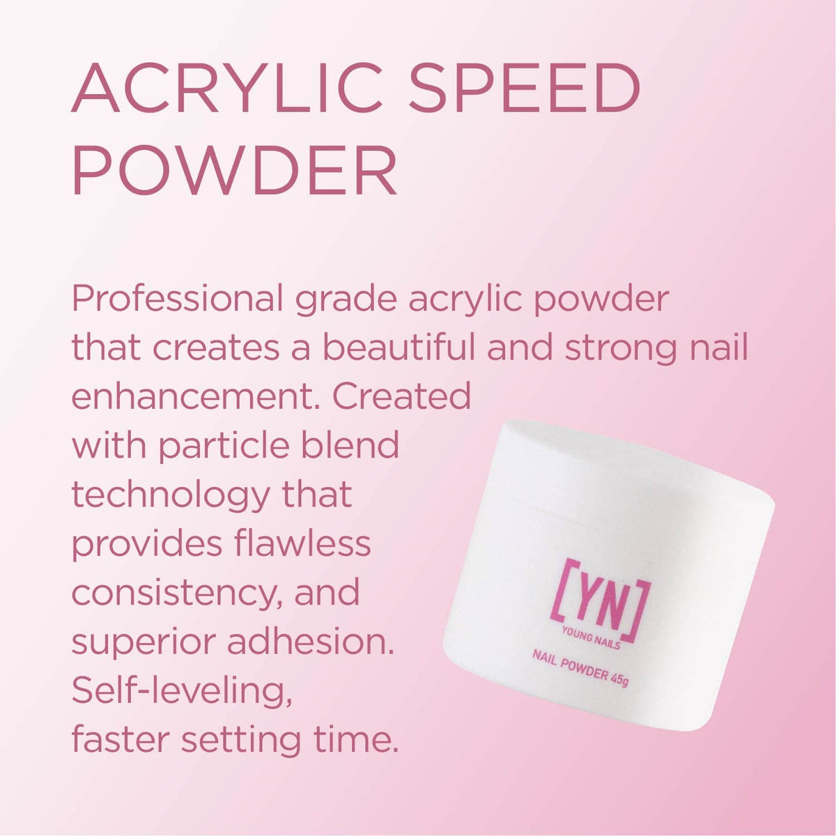Young Nails powder close-up texture displays fine particles for smoother application
