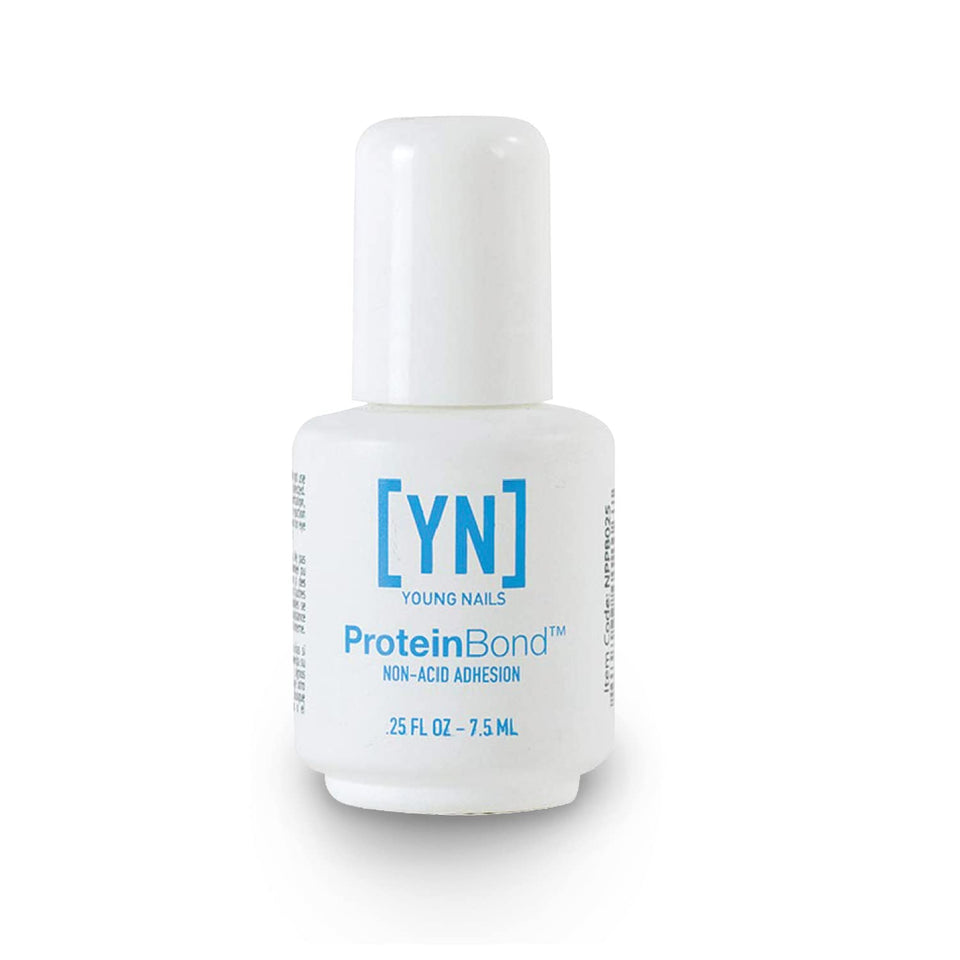 Young Nails Protein Bond front bottle showing compact size and professional branding
