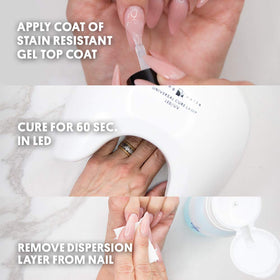 Young Nails gel texture swipe showing glossy, hard-gel non-porous finish