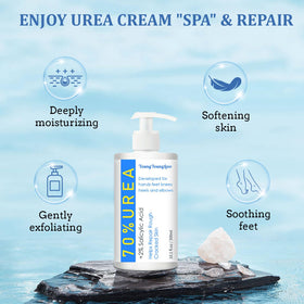 YOUNGYOUNGLOVE ingredient panel showing urea 70% and salicylic acid 2%