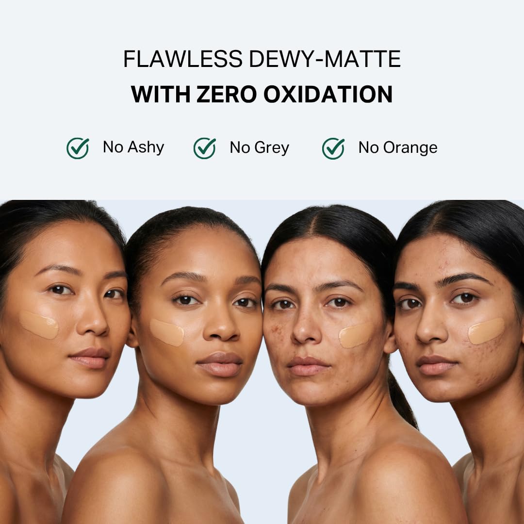 Y'OUR blended on skin before and after for natural even coverage
