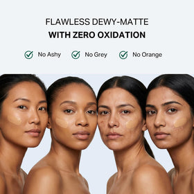 Y'OUR blended on skin before and after for natural even coverage