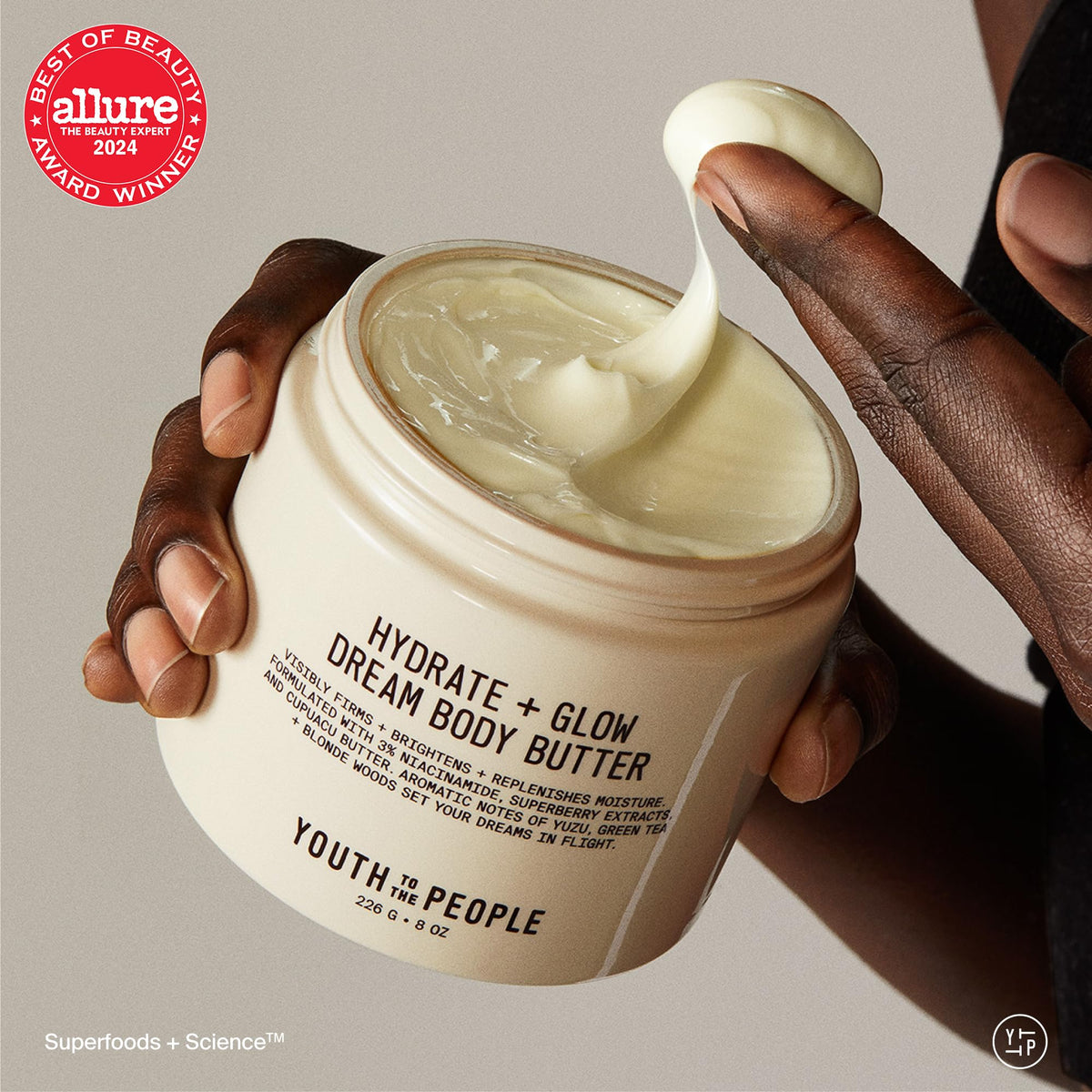 Youth To The People open pot showing rich texture for fast absorption