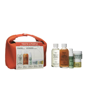 Youth To The People front packaging showing complete 5-piece travel set benefits