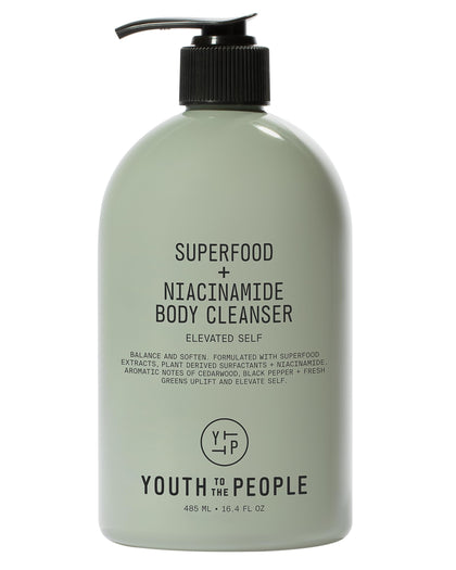 Youth To The People front packaging showing bottle and branding, highlights clean formulation