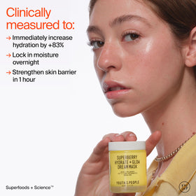 Youth To The People applying mask on hand for overnight hydration