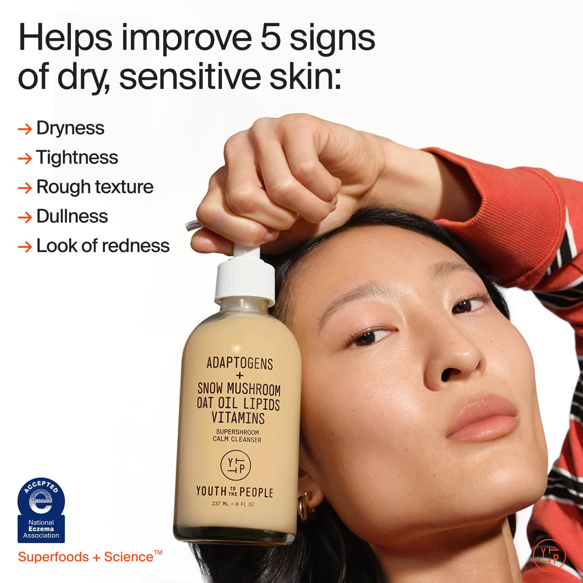 Youth To The People milky texture close-up showing hydrating lather