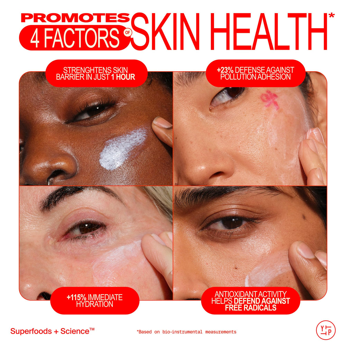 Youth To The People applied under makeup for smooth primed complexion