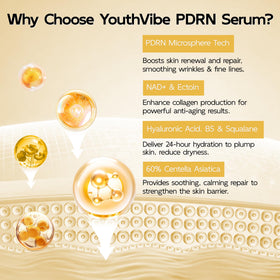YouthVibe serum drop on fingertip showing lightweight hydration benefit