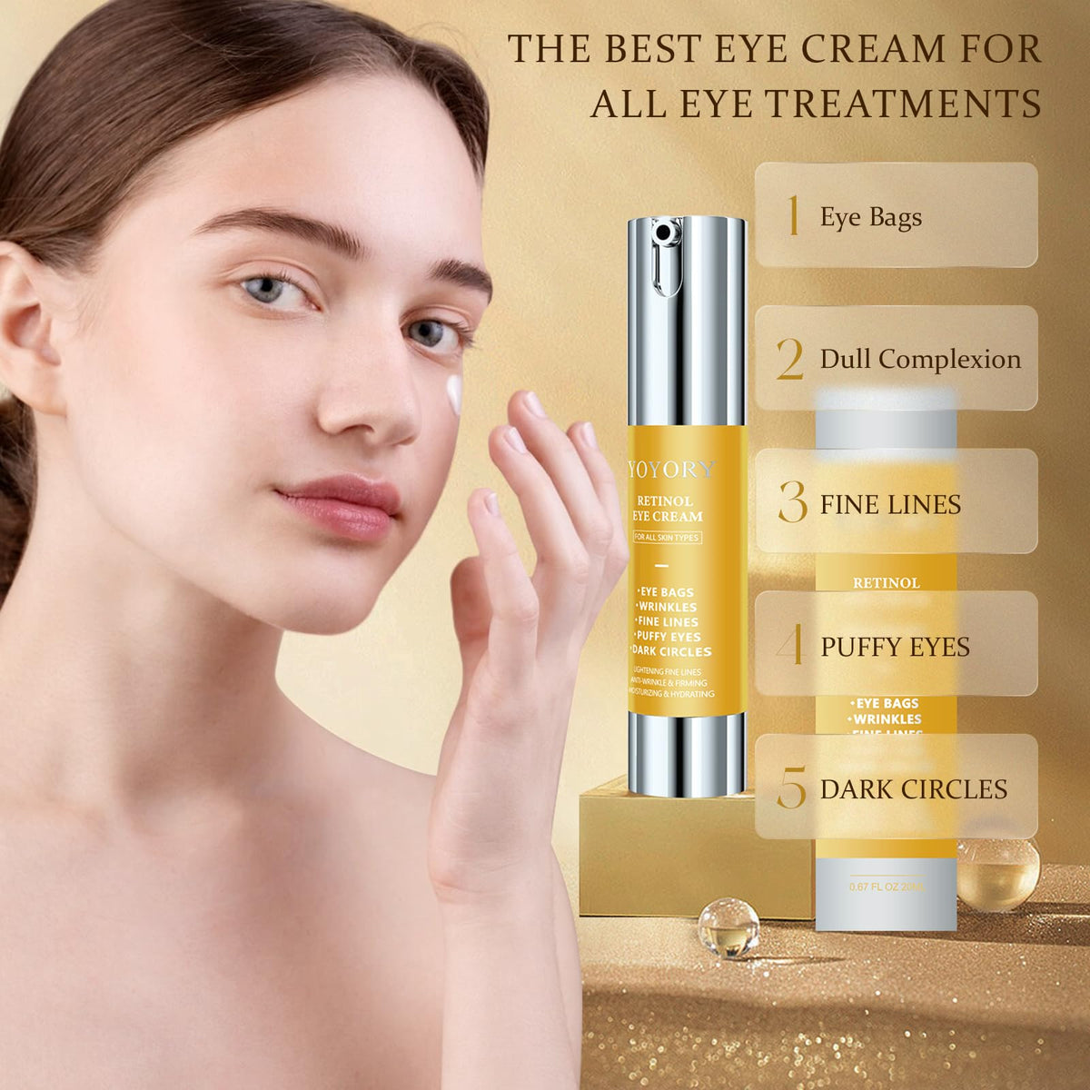YOYORY 20ml tube beside hand to show compact travel-friendly size