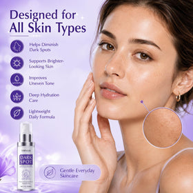 YRNVK applying serum on face demonstrating evening skin tone benefit