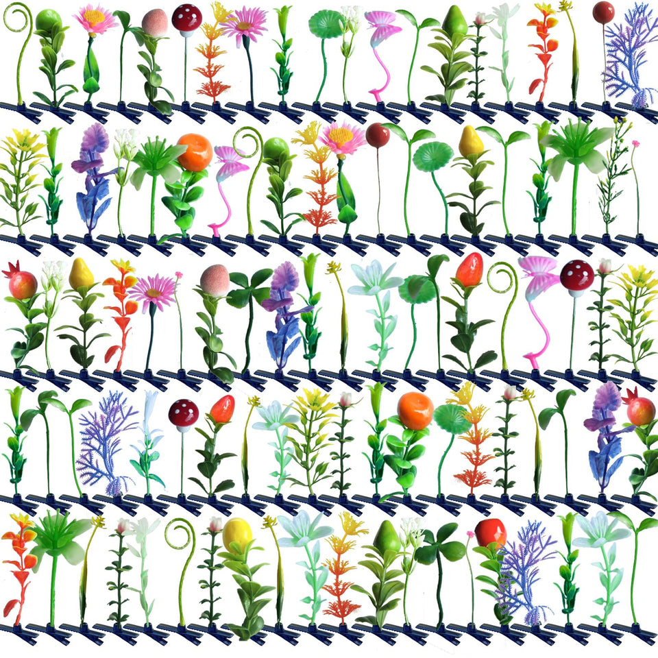 Yszhijia front pack display of 100 colorful sprout hair clips showing variety and value