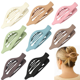 YTQDSS front view of oval matte hair clips showing neat packaging and colors for easy styling