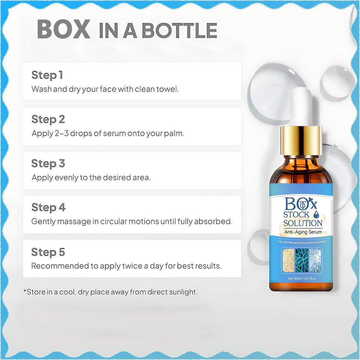 yuanyuuo lightweight serum texture on fingertip for smooth absorption