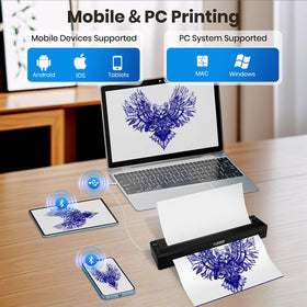 YUEBBB connected to phone app demonstrating wireless Bluetooth printing