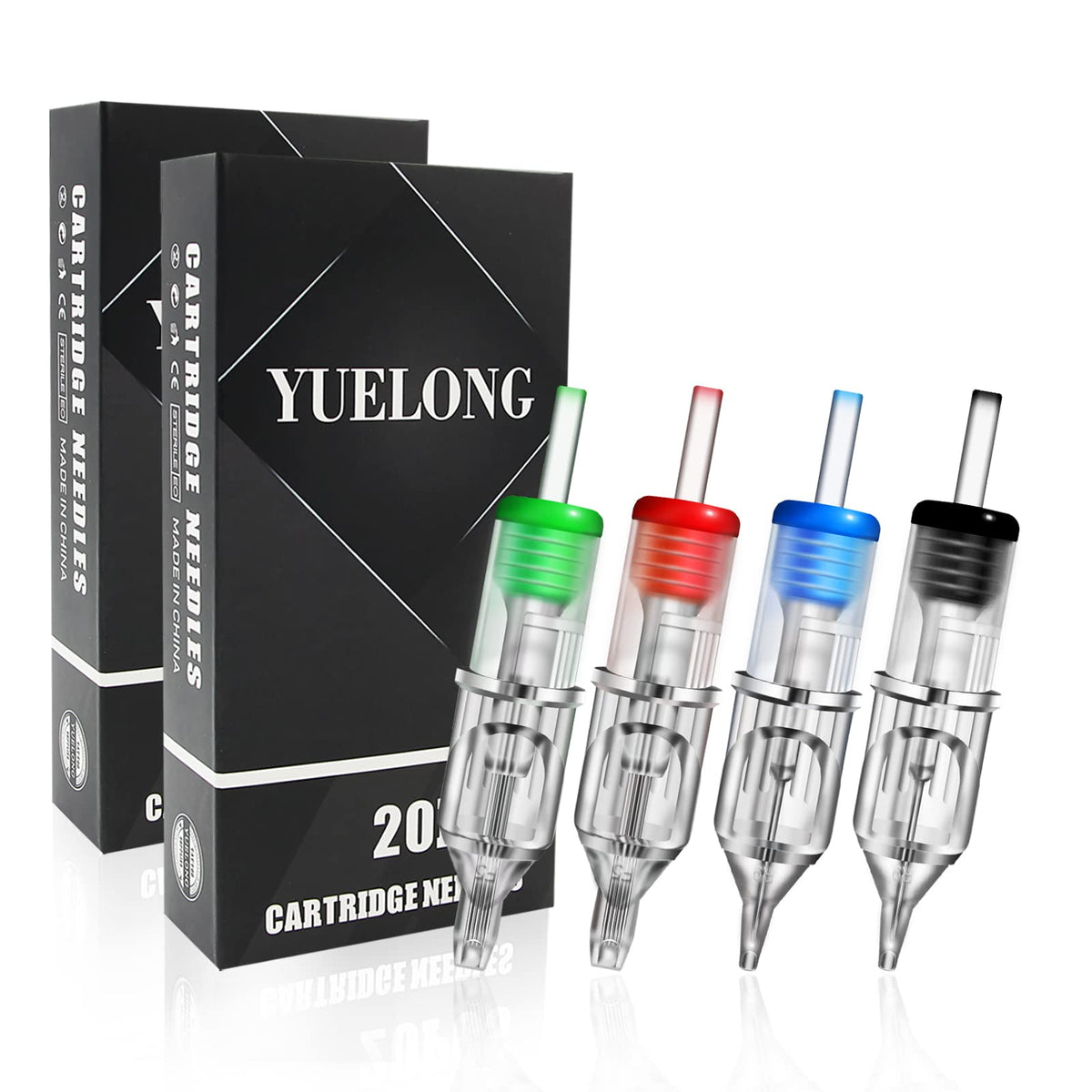 Yuelong front packaging showing 40 sterilized cartridges and benefits
