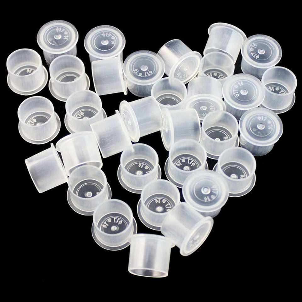 Yuelong front pack of 1000 tattoo ink caps showing bulk savings