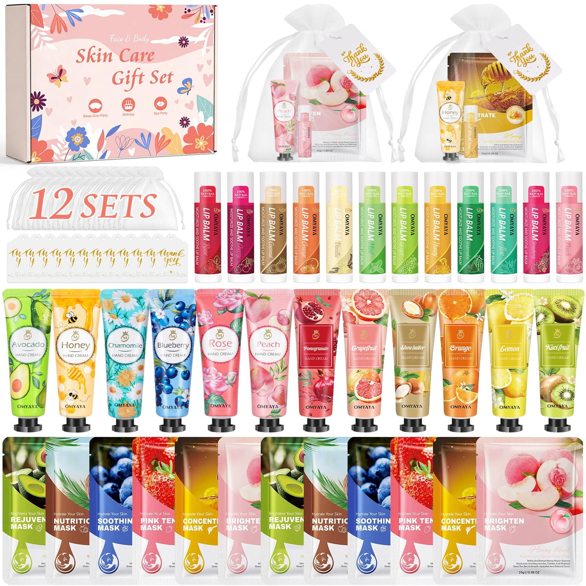 YUEONEWIN front packaging showing complete 12-set gift assortment and presentation benefit