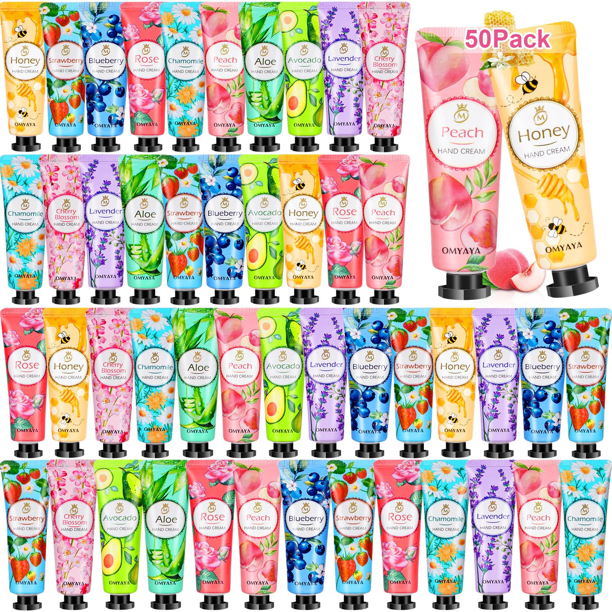 YUEONEWIN front packaging showing 50 tubes and assortment benefit