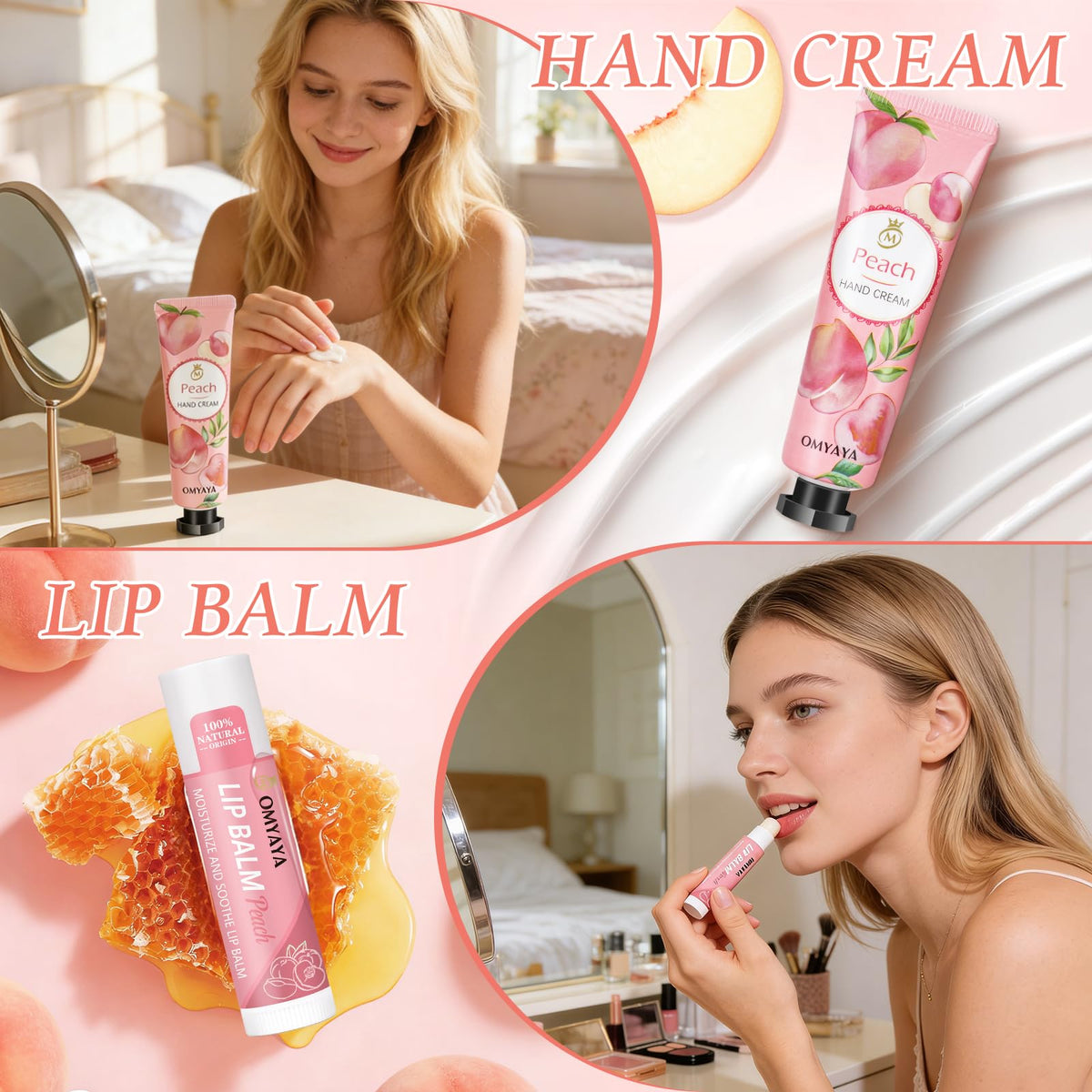 YUEONEWIN lip balm open on fingertips demonstrating smooth application and lip care