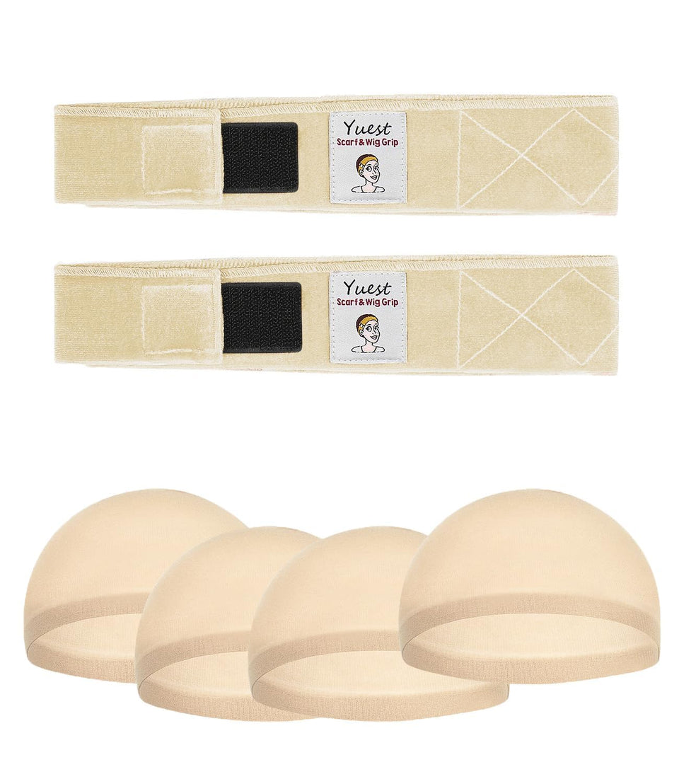 Yuest front of packaging showing bands and caps for secure wear